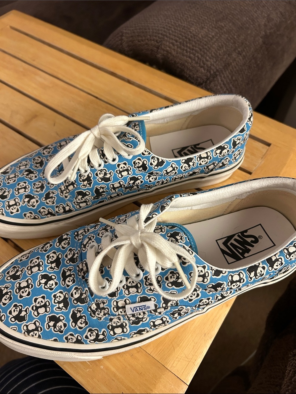 Vans Era 95 Blue Panda Pattern Lace-Up Sneakers